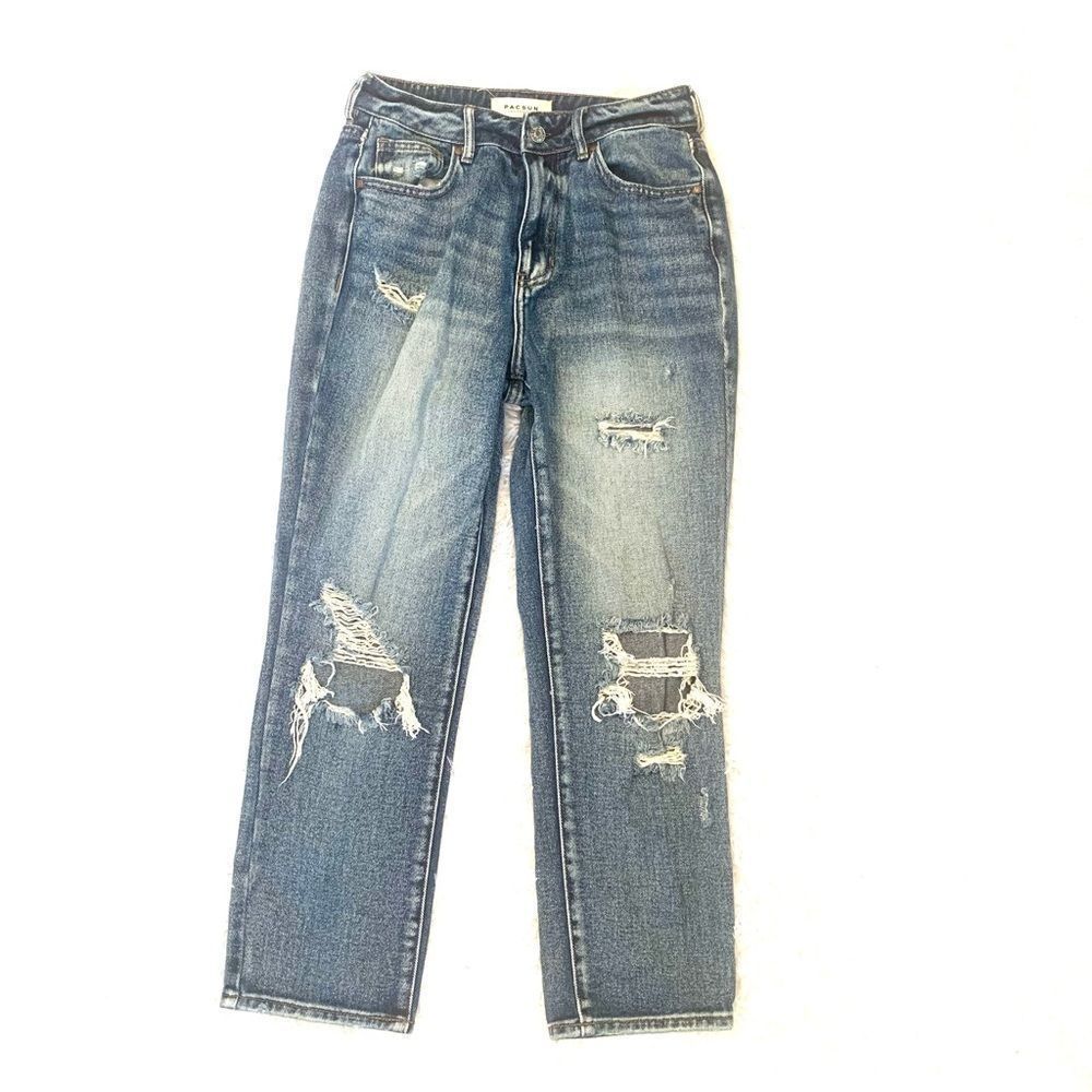 [Pac Sun] Distressed High-Rise “MOM” Jeans - Size 26